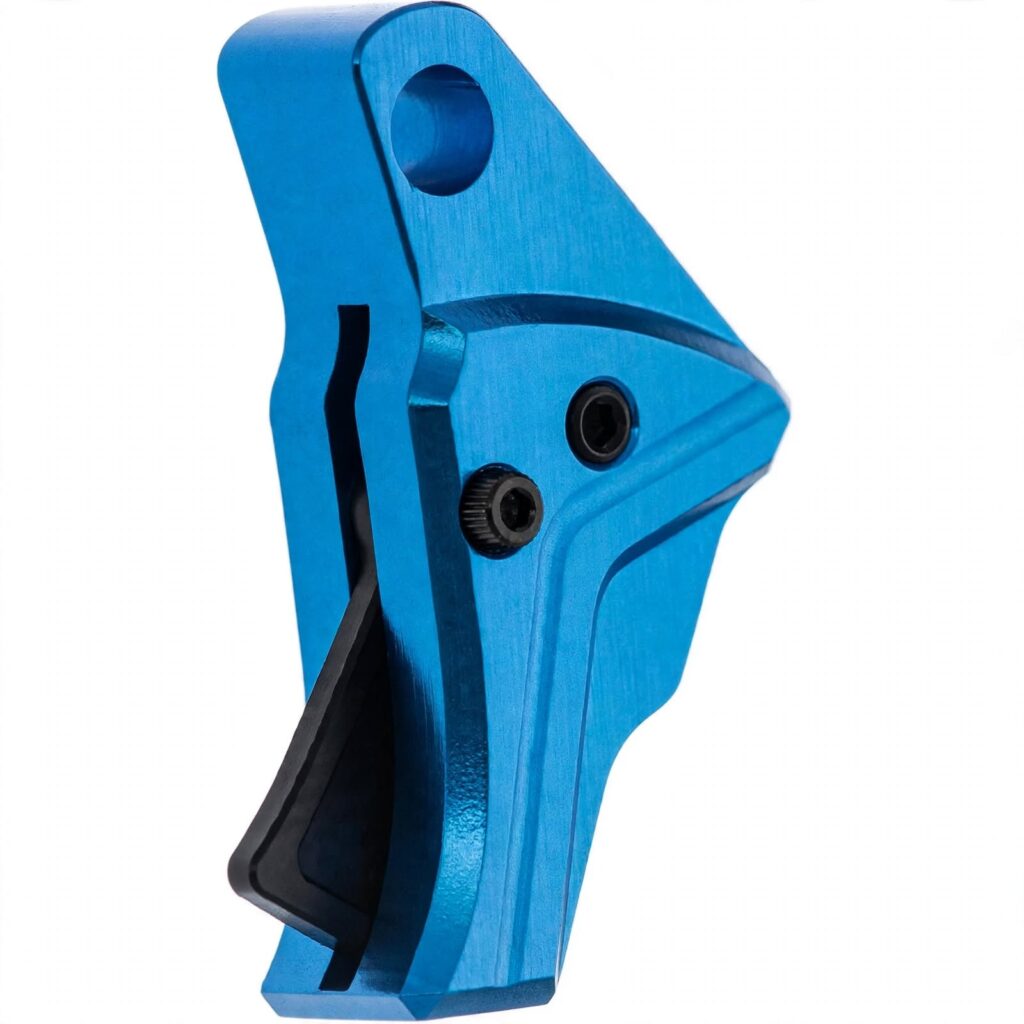 Anodized Aluminum Adjustable Trigger Shoe with safety - Blue