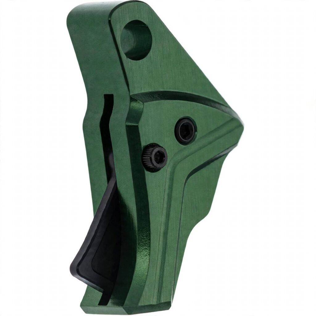 Anodized Aluminum Adjustable Trigger Shoe with safety - Dark Green